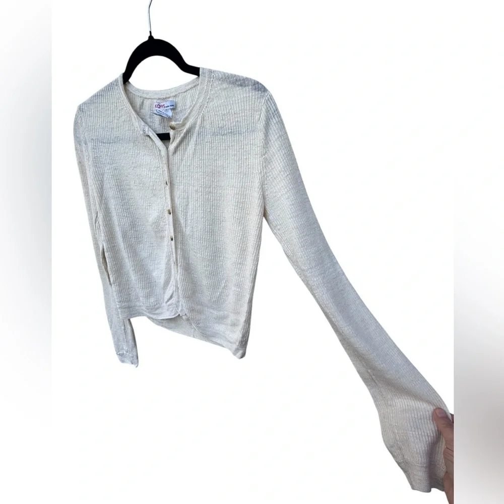 Michael Kors Lightweight Cream Cropped Cardigan size Small - Picture 4 of 8
